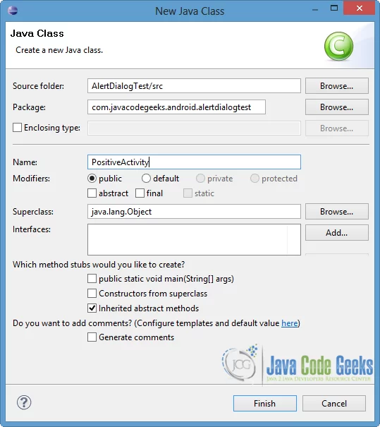 Android Alert Dialog - AlertDialPositiveActivity