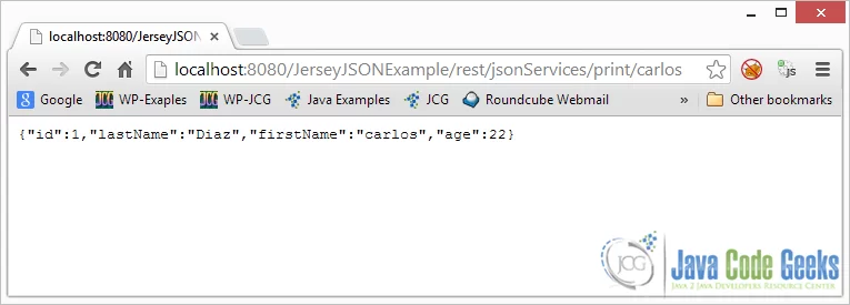 JSON With Jersey and Jackson - browser