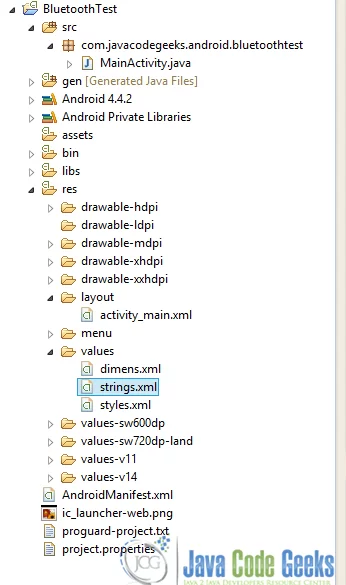 BluetoothTestProjStructure