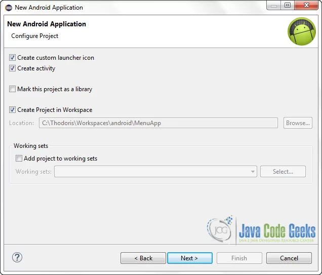 Figure 3. Configure the project