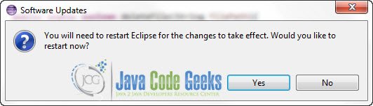 Figure 9 : Restart Eclipse IDE