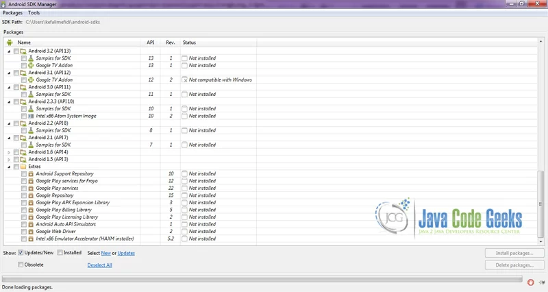 Figure 16. Launch Android SDK Manager