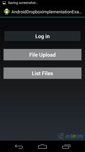 Figure 9. Initial state of the app