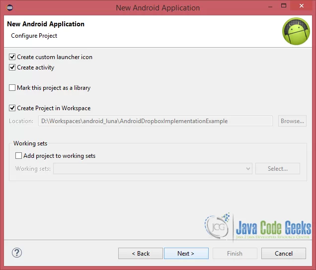Figure 4. Configure the project