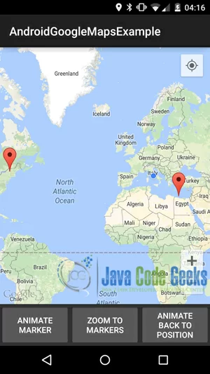 Figure 23: This is how the Google Map v2 looks like after the second animation