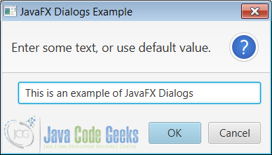 Figure 8 : Text Input Dialog