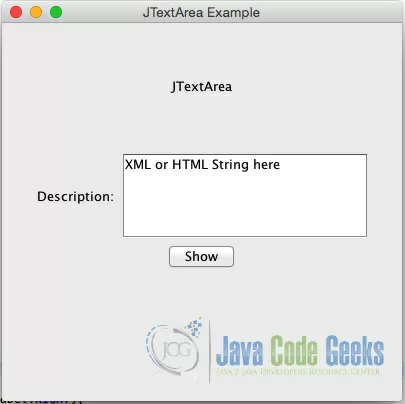 Figure 1. JTextArea Example