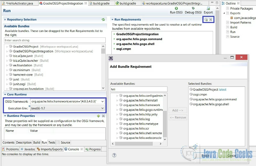 OSGi Run BND Tools