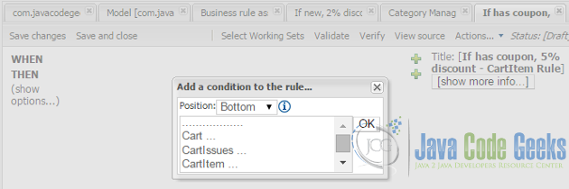 Add conditions to rule