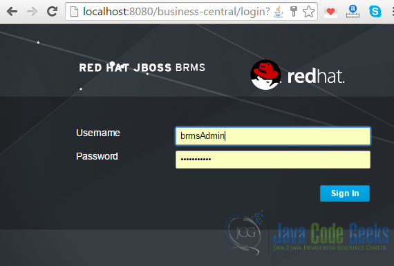 JBoss BRMS Login