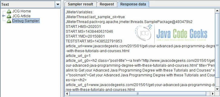View Debug Result