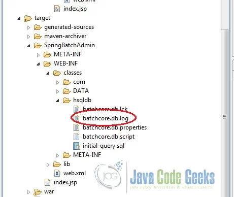 Fig.21 Log of Database statements executed.