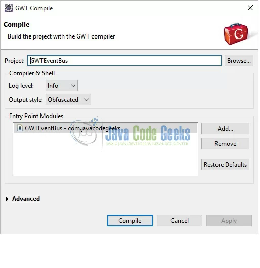 Figure 2. GWT Compile