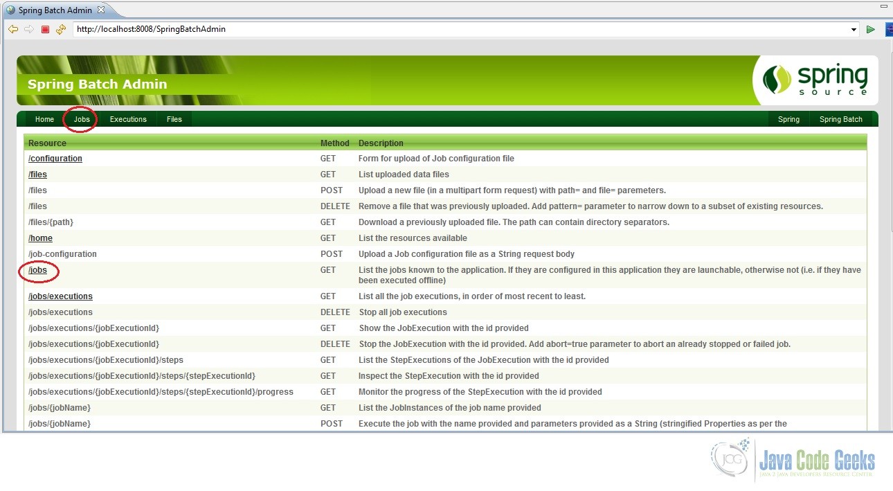 Fig. 16  Spring Batch Admin home page