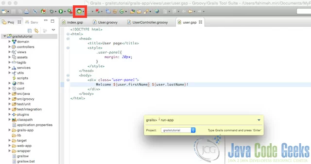 runing-grails-application