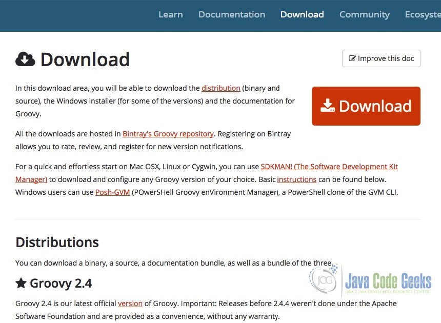 Groovy Download Page