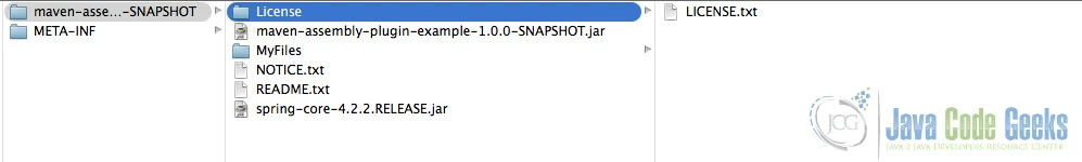 Jar generated by ourAssembly content