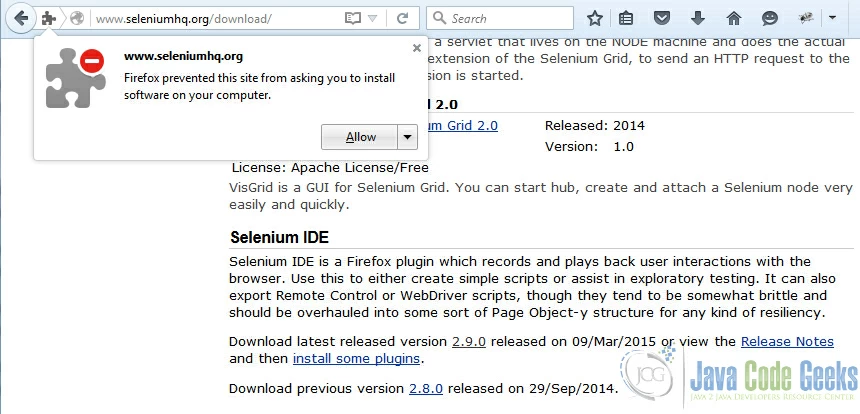 Download Selenium IDE