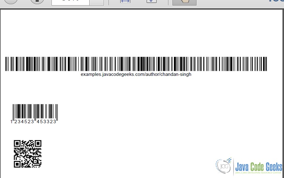 Fig 1 : Barcode Types in a Document
