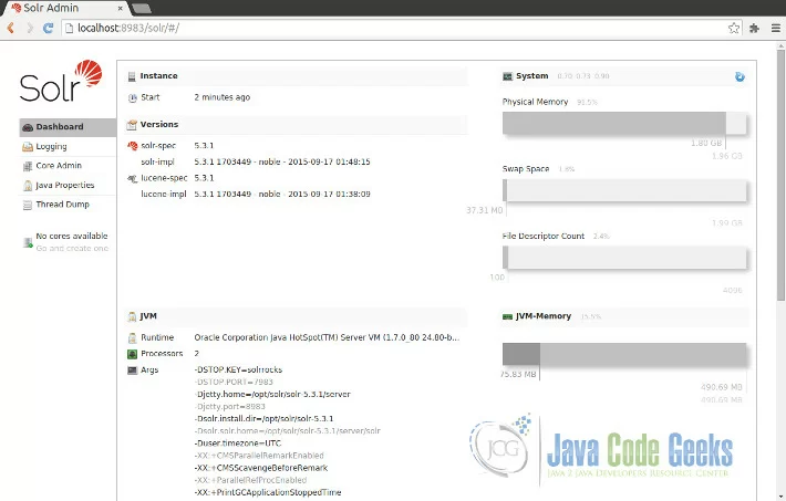 Solr Ubuntu Console