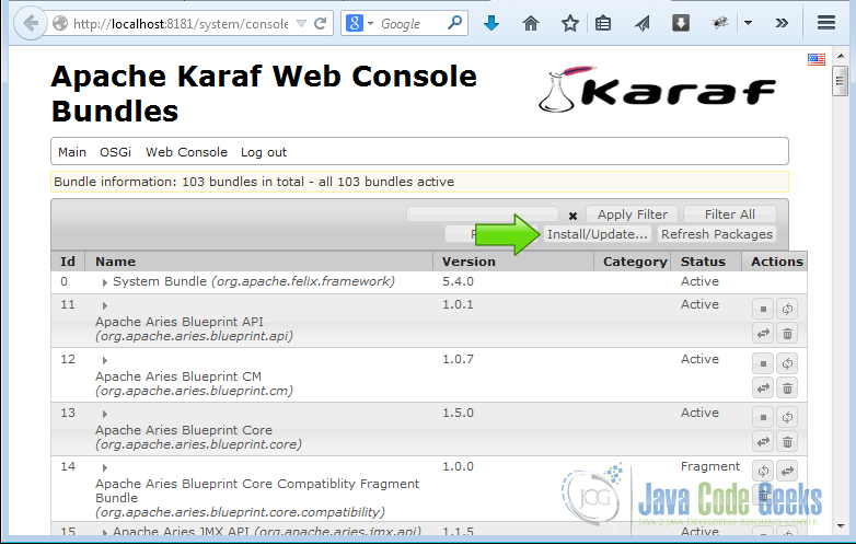 16 Karaf Web Console