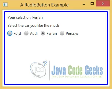 A JavaFX RadioButton Example