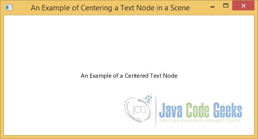 An Example of a centered Text Node