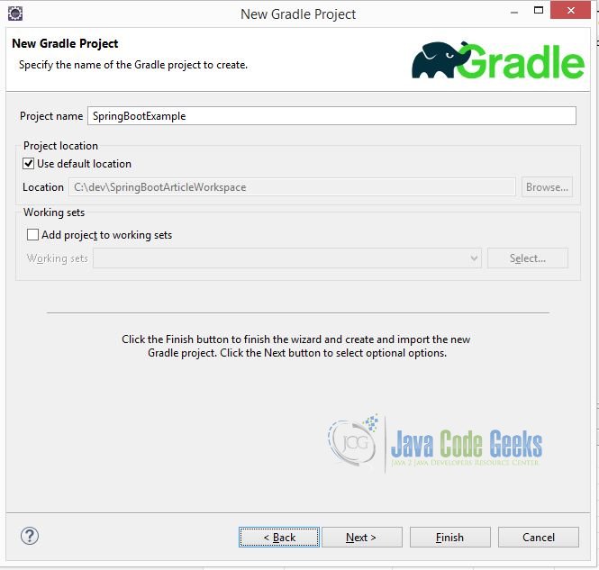 Enter Name of Gradle Project