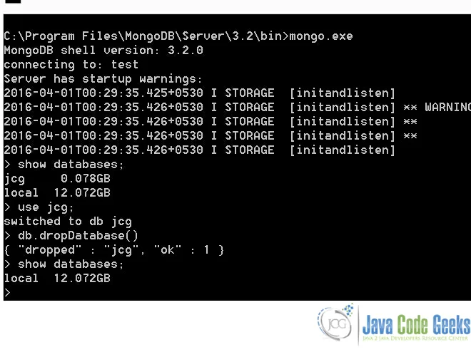 Fig 2 : Drop DB Example