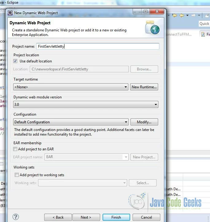 Create Dynamic Web Project in Eclipse