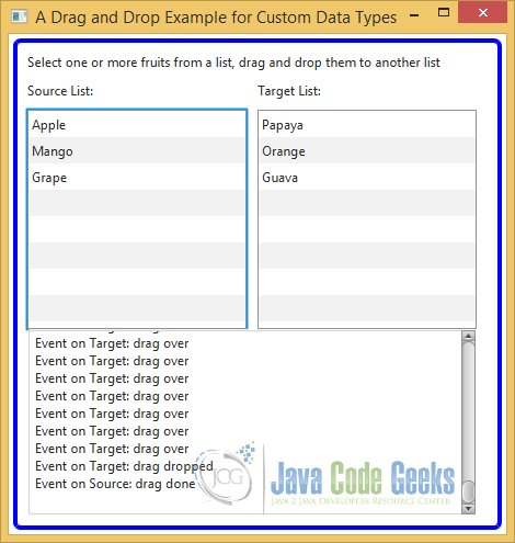 A JavaFX Drag and Drop Example with Custom Data Types