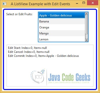 Event Handling in an editable ListView