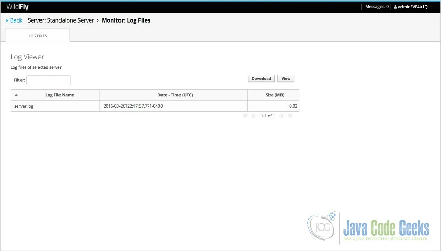 View of Log Files