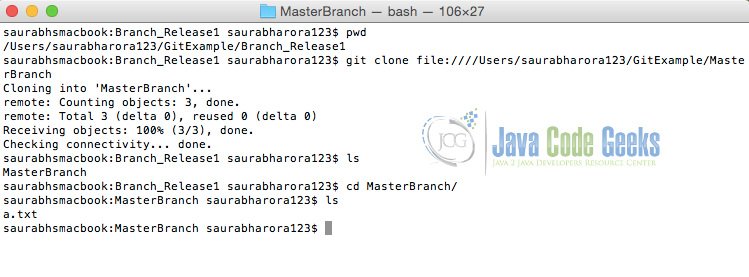 Clone master branch