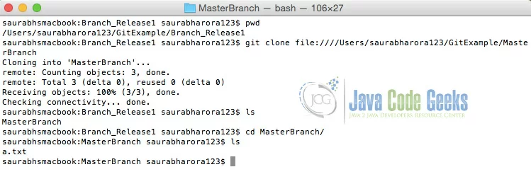 Clone master branch