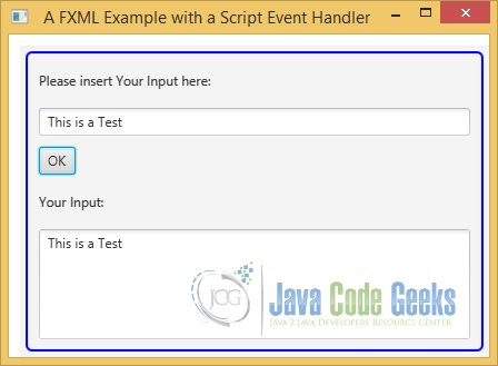 A JavaFX FXML Example with a JavaScript Event Handler