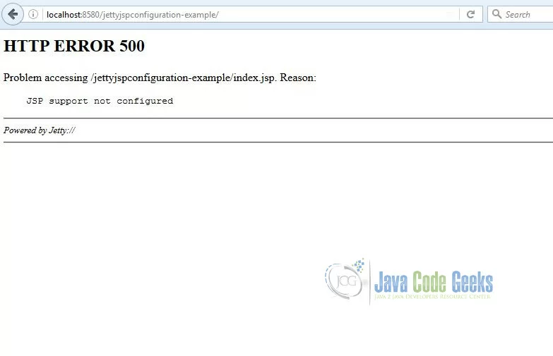 Jetty  JSP Support Not Configured Error 