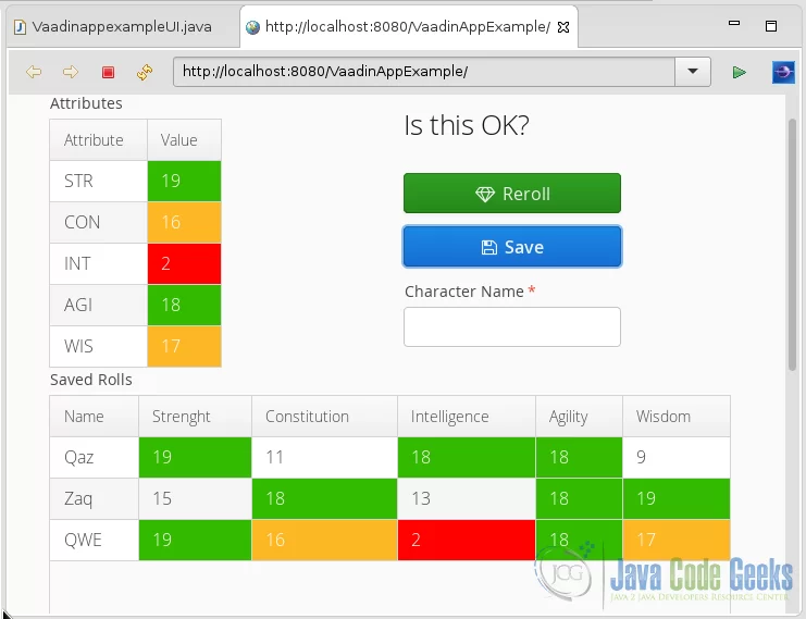 3 Vaadin Example Application