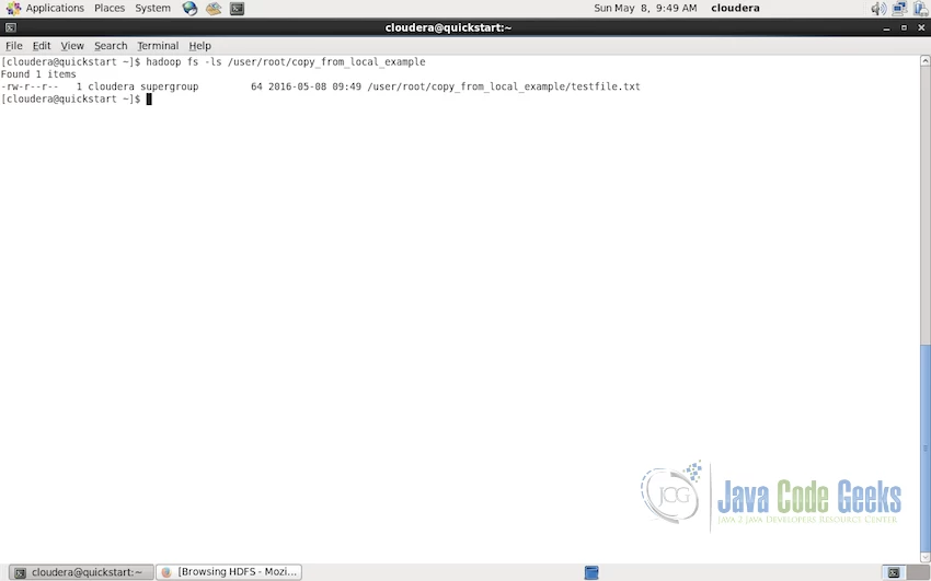 Copied file in HDFS