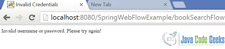 spring web flow - Failed Login Flow