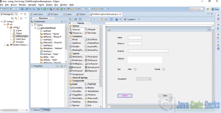 Java Swing Jtextfield Example Examples Java Code Geeks