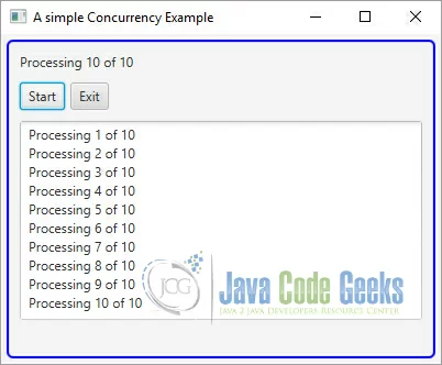 A simple JavaFX Concurrency Example