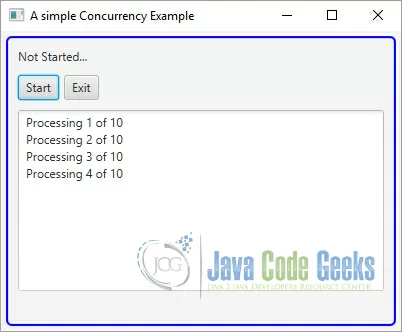 A simple JavaFX Concurrency Example