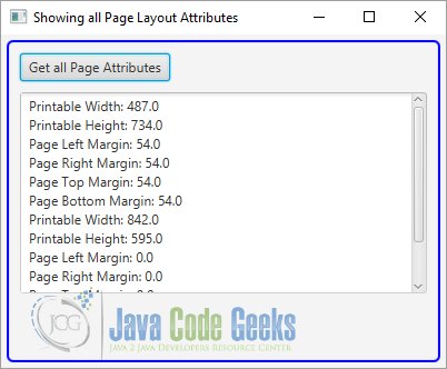 Showing all Page Layout Attributes with the JavaFX Print API