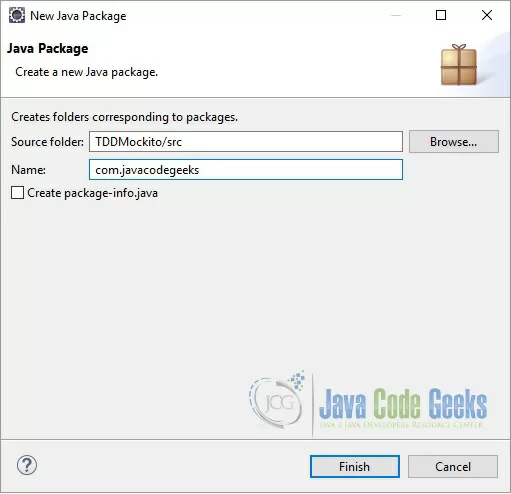 Figure 2. New Java Package