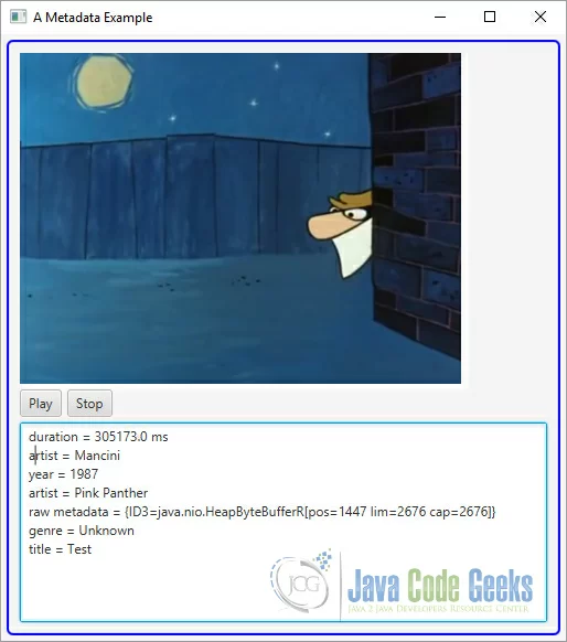 An JavaFX Media Example with Metadata