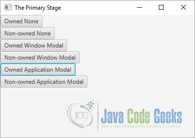 Initializing Modality of a JavaFX Stage