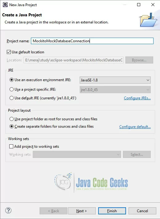 Figure 1. New Java Project