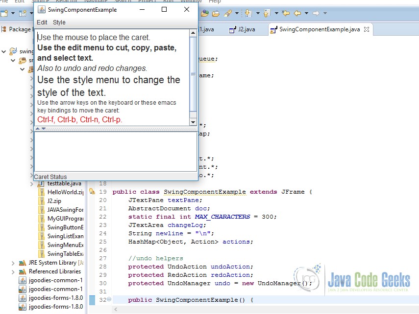 Java Swing Component Tutorial Examples Java Code Geeks
