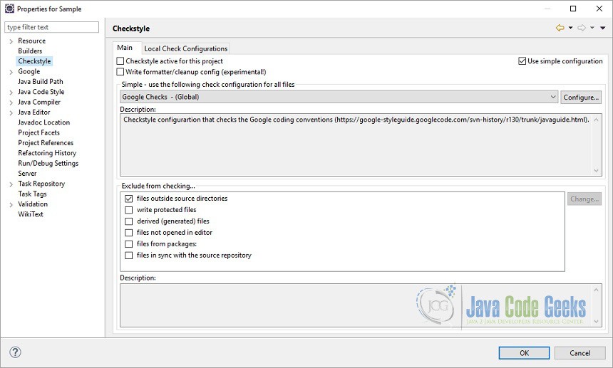 Figure 7. Configure Checkstyle